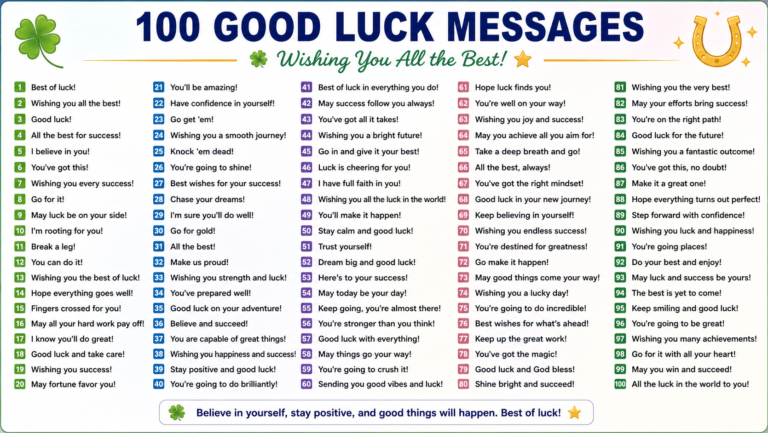 100 Good Luck Messages