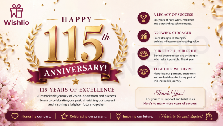 115 Anniversary Wishes