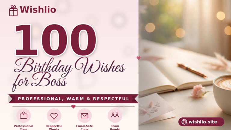 100 birthday wishes for boss card with elegant office design